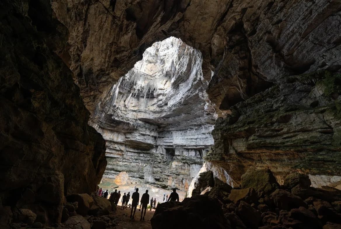RV camping at Cathedral Caverns State Park - State Park near Huntsville Alabama with Cave tours and Hiking