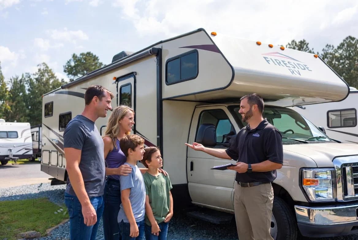 Rocket City RV Rentals team and RV fleet in Huntsville Alabama